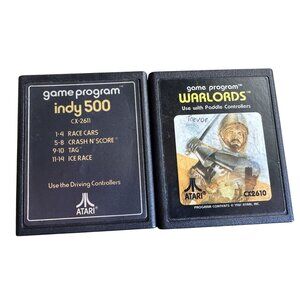 Vintage Atari 2600 Games 2 Games Warlords & Indy 500 Multi